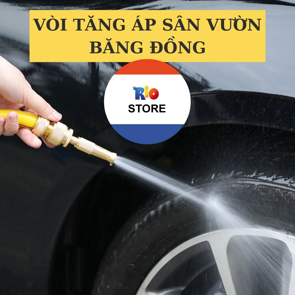 Đầu vòi xịt tăng áp suất nước, rửa xe, tưới cây dễ dàng (tặng đầu siết)
