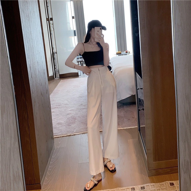 QUẦN SUÔNG CẠP CAO KHÓA TRƯỚC, QUẦN ỐNG RỘNG CẠP CAO GEN BỤNG | BigBuy360 - bigbuy360.vn