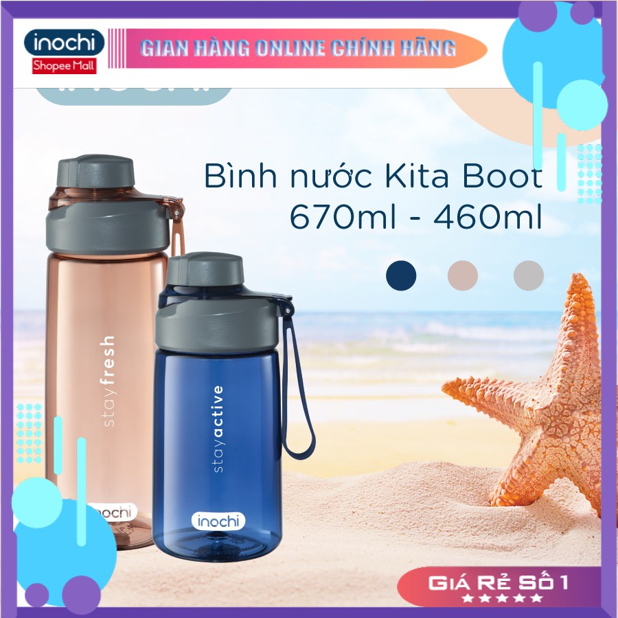 Bình nước thể thao, tập gym nhựa nguyên sinh Kita Boost 670ml BIN670