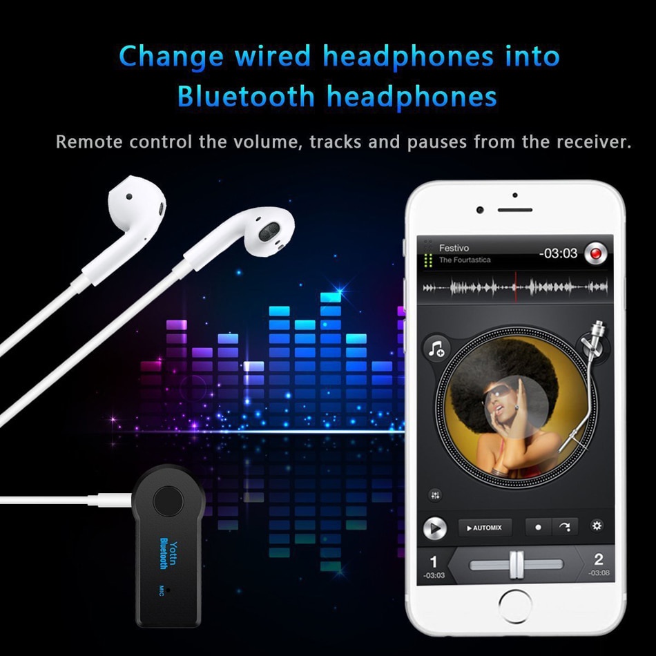 Thiết Bị Nhận Tín Hiệu Bluetooth Không Dây Aux 3.5mm Cho Mp3