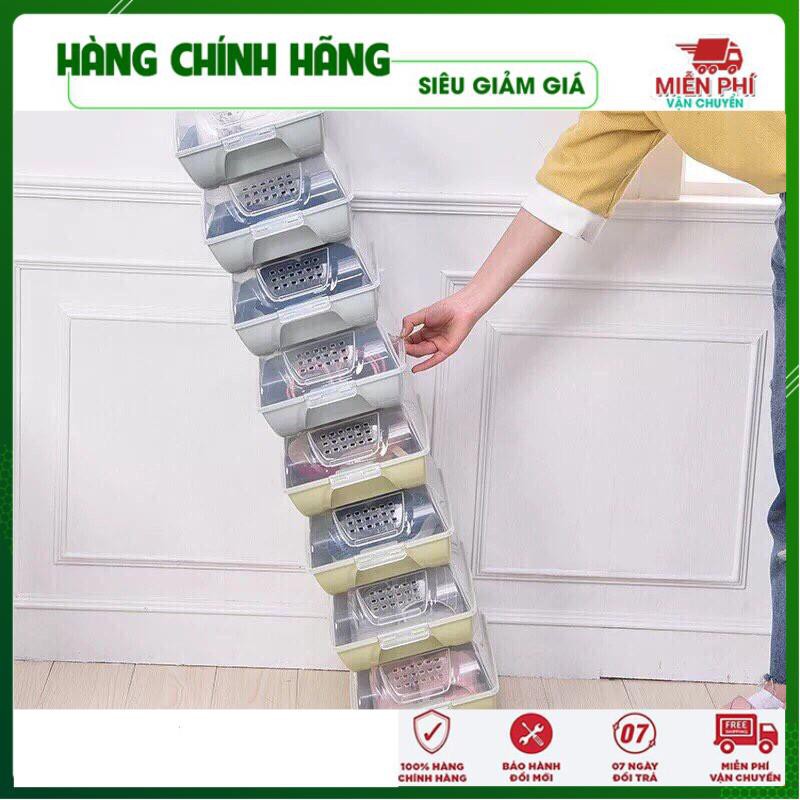 Hộp Đựng Giày Dép Thông Hơi Trong Suốt Có Nắp Đậy Chống Bụi Bẩn Không Lo Ẩm Mốc