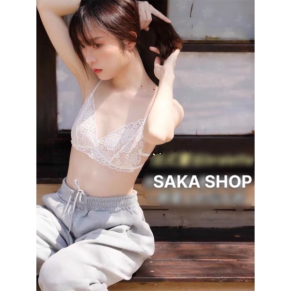 Áo ngực không gọng dạng bra ren có mút nhẹ