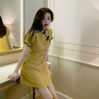 Đầm xoè cổ tàu viền chuẩn mẫu + Ảnh thật