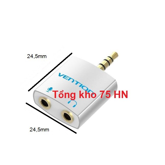 Bộ chia âm thanh 3.5mm ra 2 cổng chính hãng Vention