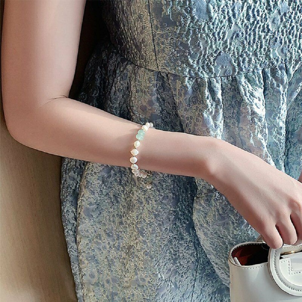 [sweet] woman wild Gold Irregular Pearl Bracelet Adjustable Bangle Chain Jewelry Gift