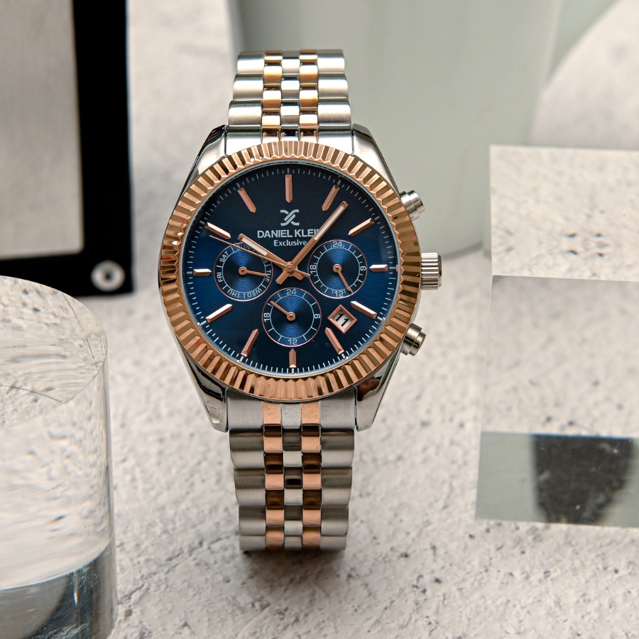 Đồng hồ nam chính hãng Daniel Klein DK.1.12860-3 chống nước, có lịch ngày thứ, thiết kế màu mặt đặc biệt họa tiết Sunray | BigBuy360 - bigbuy360.vn