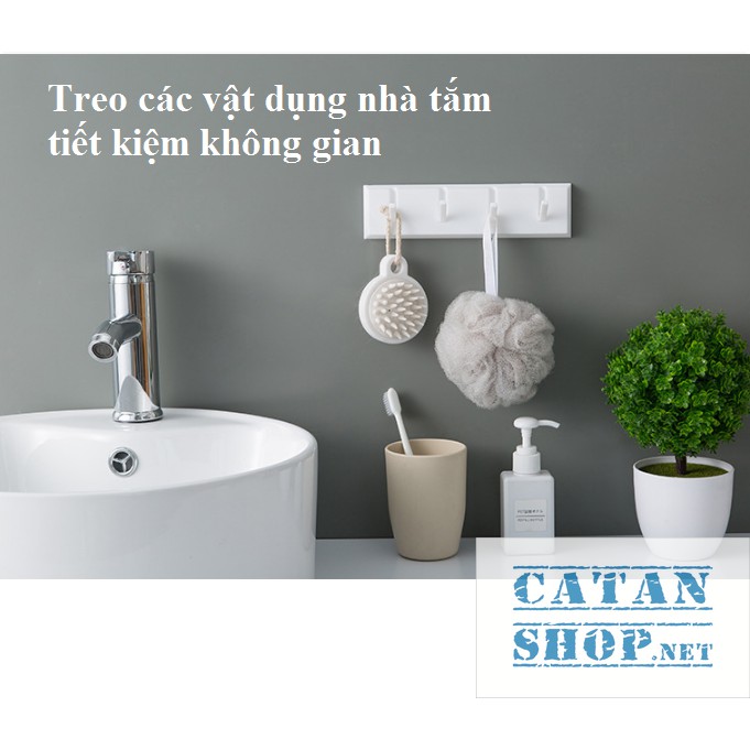 Thanh treo đồ 4 móc gấp gọn dán tường,tủ quần áo, nhà bếp, nhà tắm siêu tiện lợi GD263-MTSC-ThanhColor