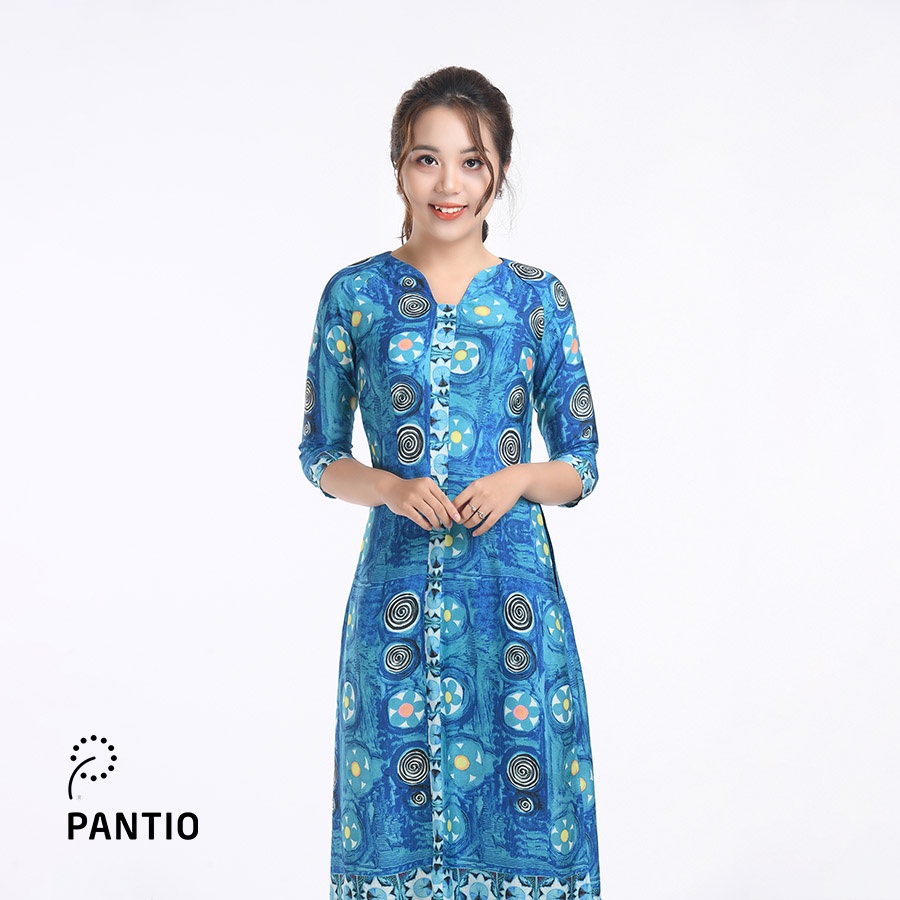 Áo dài chất liệu lụa cát họa tiết nổi bật dáng ôm BDA10038- PANTIO