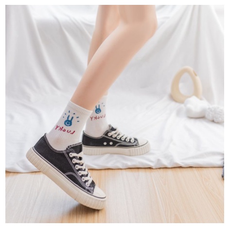 Tất cổ cao nữ hoạt hình Miumiu vớ cổ cao hàn quốc nam nữ dễ thương M03
