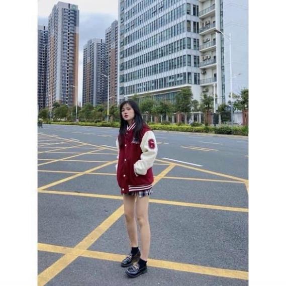 Áo Khoác Bomber A Vải Nỉ Dày Dặn Che Nắng Giữ Ấm Thời Trang Tuổi Teen