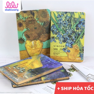 Sổ tay vintage A5 ghi chép tiện lợi thẩm mỹ cao 192 trang với bìa nghệ thuật cạnh dát vàng bạc tinh tế