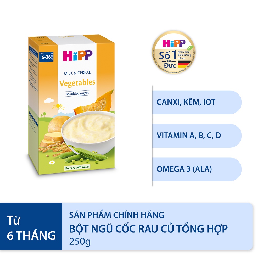 Combo ăn dặm HiPP Organic số 9: Phát triển chiều cao