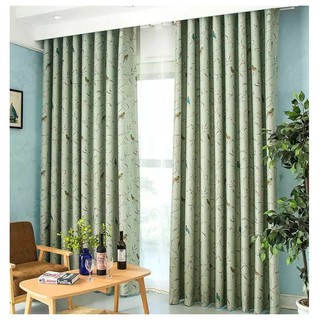 Rèm vải hiện đại chống nắng cao cấp khổ 2.7m - chim non đậu cành cây