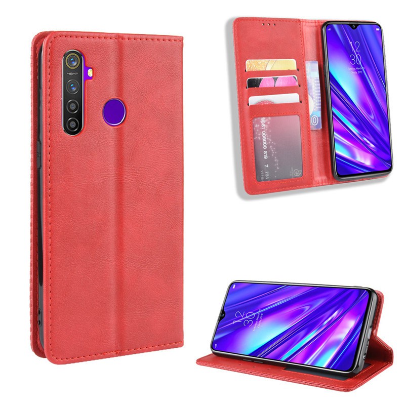 Bao da dạng ví Realme 7, 7 Pro, 7i, C17, C3, Realme 5, 5i, 5s có nắp gập, ngăn đựng thẻ ATM tiền tiện lợi