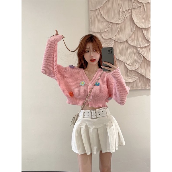 ÁO KHOÁC LEN CADIGAN BÔNG HOA