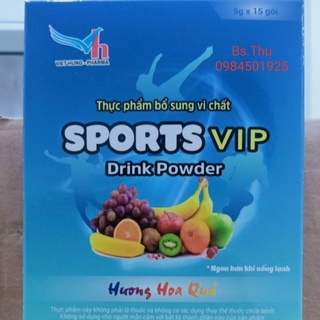 Oresol tự pha _ SPORTS VIP hộp 15 gói vị nước dừa siêu ngon Bổ sung vi chất, nước và điện giải