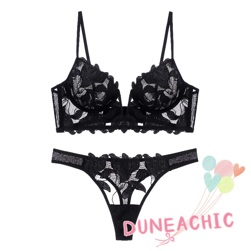 DUNEA Set Áo Ngực &amp; Quần Lót Nữ Phối Ren Quyến Rũ