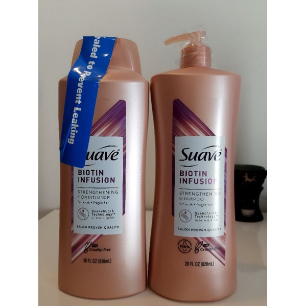 DẦU GỘI / XÃ CHO TÓC YẾU Suave Professionals Moroccan Oil Infusion biotin Shampoo Moisturizing Shampoo  828ML - MẪU MỚI