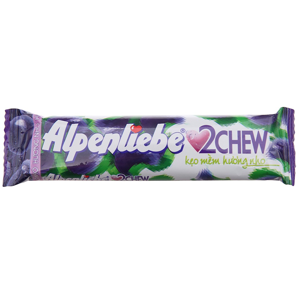 Kẹo mềm hương nho Alpenliebe 2Chew thanh 24.5g