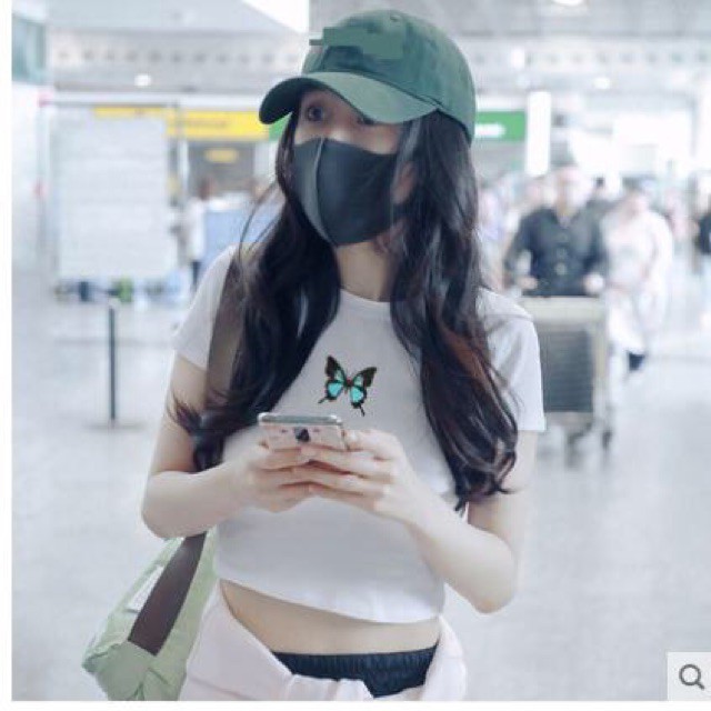 áo thun nữ croptop body cổ  tròn in hình siêu hot 120