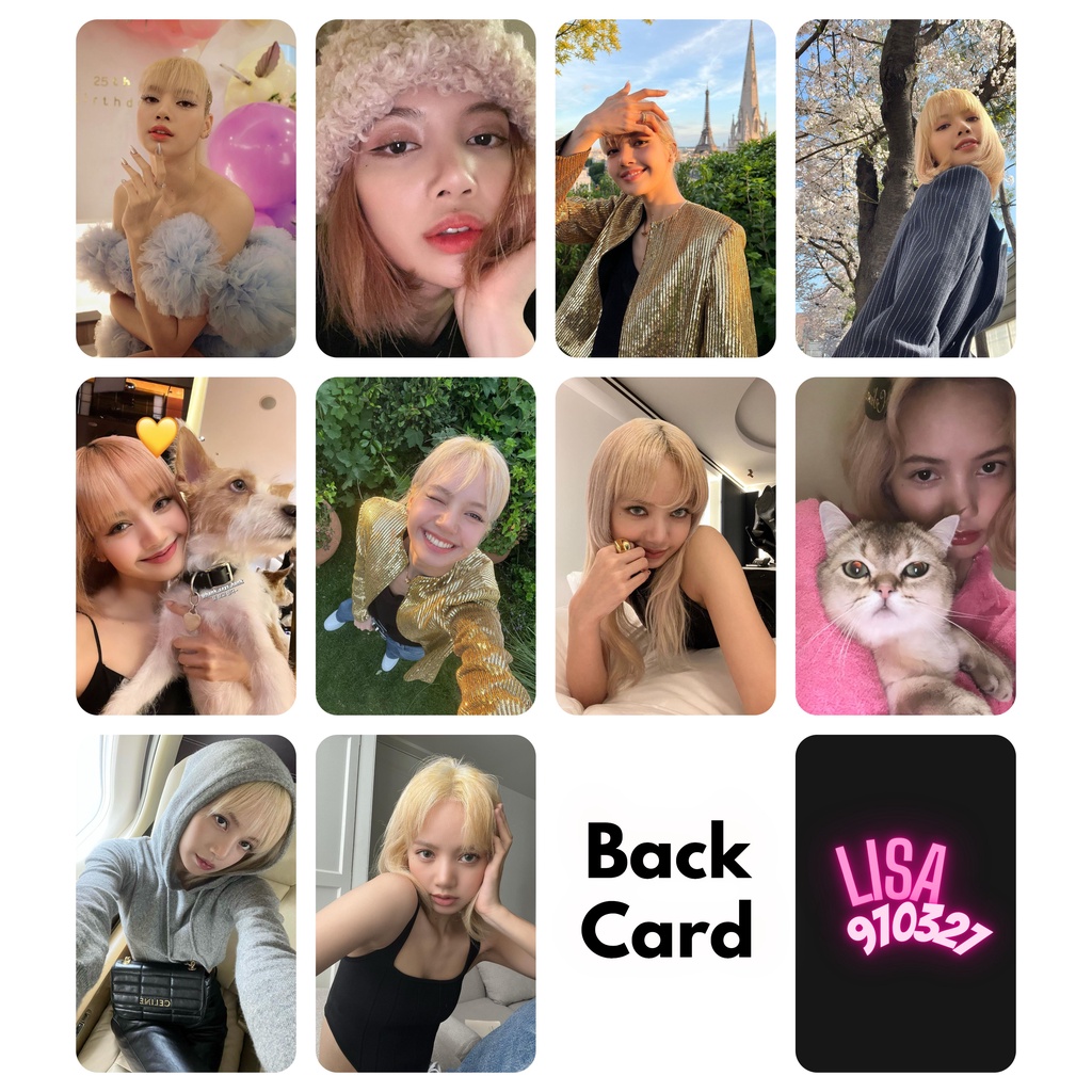 Set 10 card giấy bo góc in 2 mặt ảnh thành viên nhóm BLACKPINK - Lisa