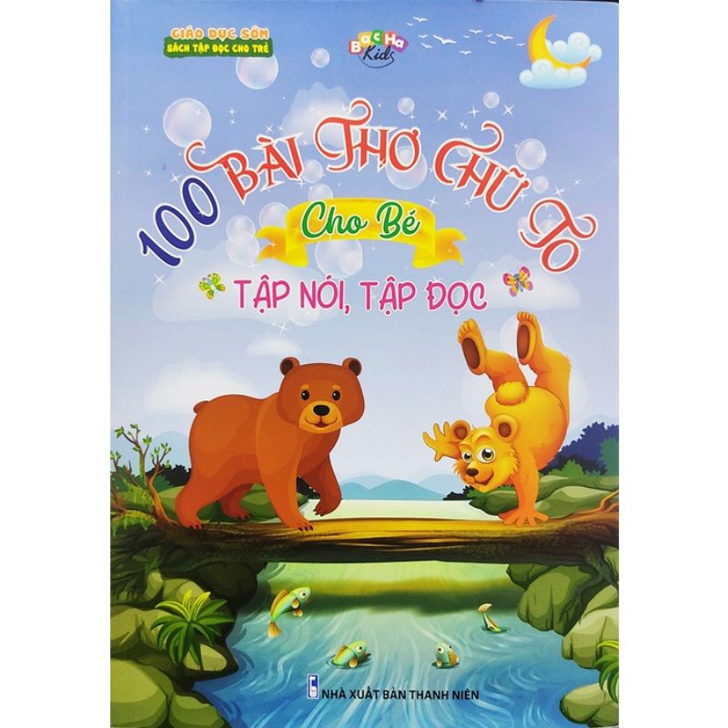 Sách - 100 bài thơ chữ to cho bé tập nói tập đọc