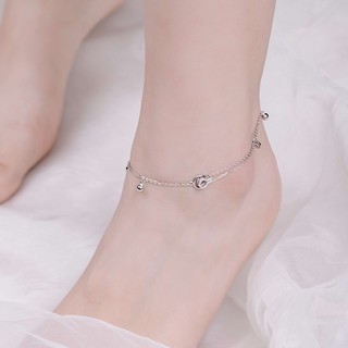 Lắc Chân Bạc Blue Peach Circle Double LC237