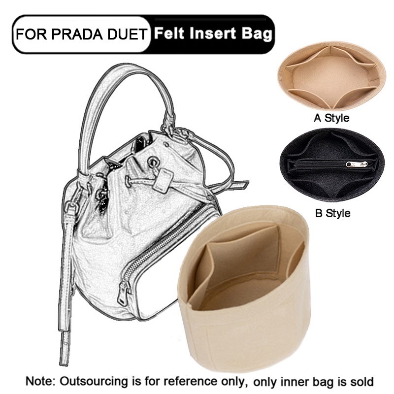 Evertoner Túi Đựng Mỹ Phẩm Bằng Vải Nỉ Nhỏ Gọn Tiện Dụng Cho Prada Duet Re-Nylon