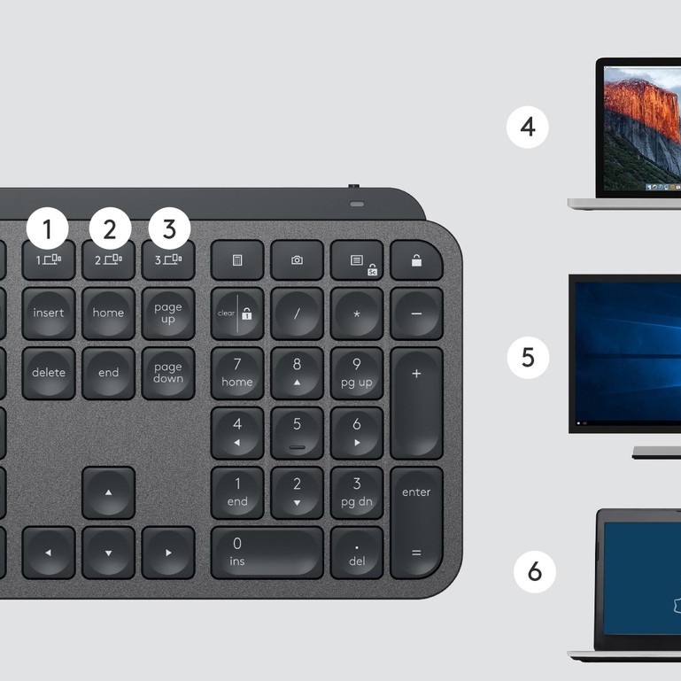 Bàn phím không dây Logitech MX Keys S - Đèn nền, Bluetooth, Sạc USB-C