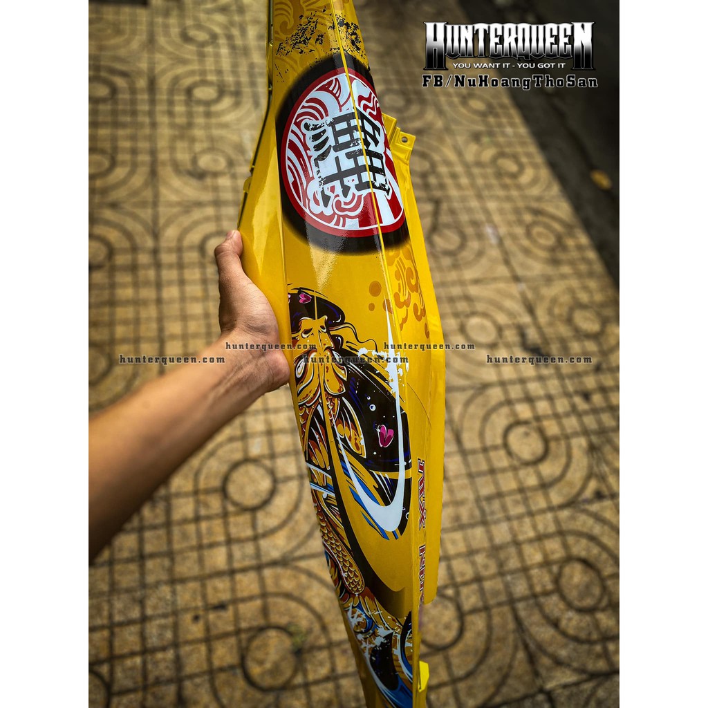 Tem rời dán xe Exciter 150. Mẫu cá chép vàng, decal cao cấp chống nước