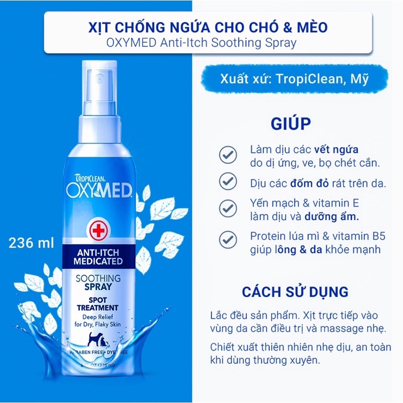 OXYMED XỊT CHỐNG NGỨA CHÓ MÈO ( XUẤT XỨ USA )