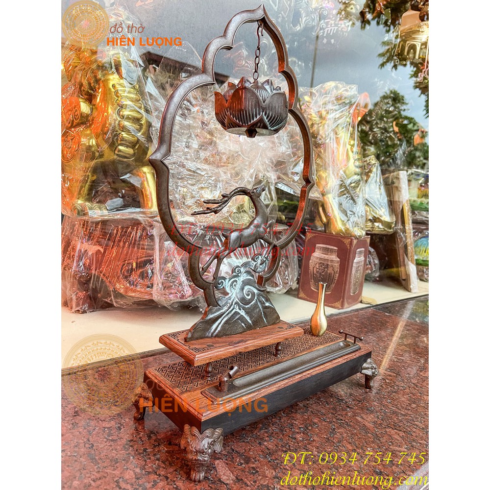 Lư Xông Trầm Treo Hươu Bằng Đồng