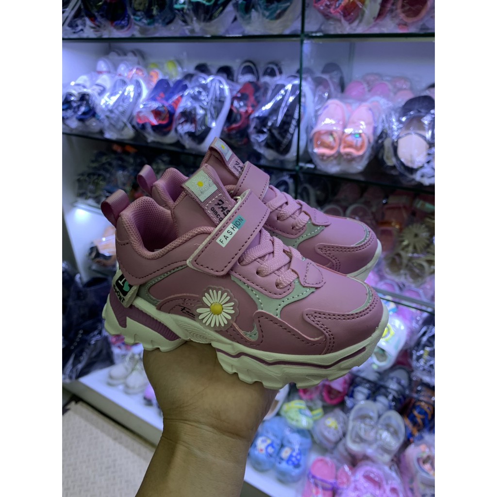 Giày thể thao hoa cúc cho bé gái kiểu dáng sneaker đế Eva siêu nhẹ full size 3 - 12 tuổi GE86