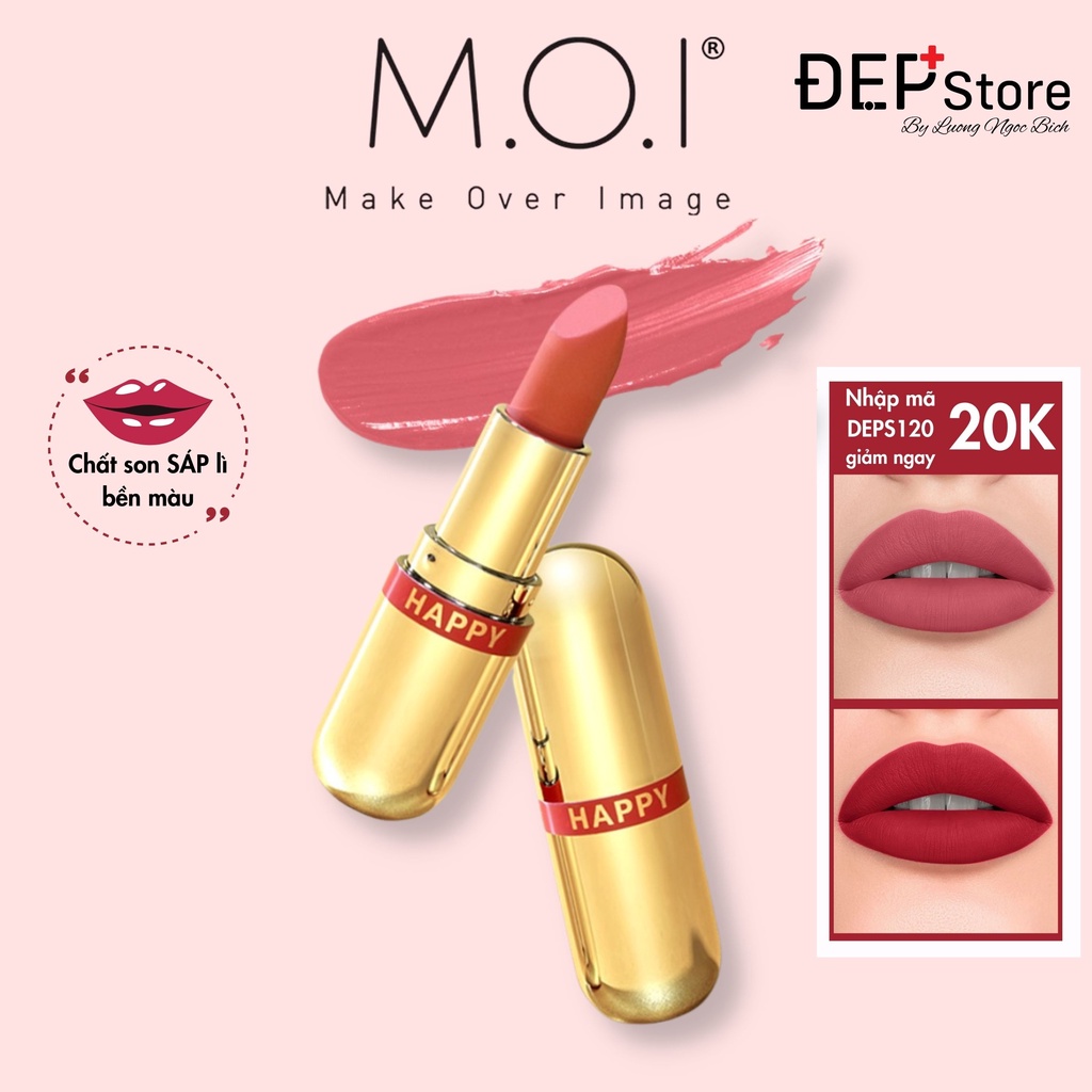 Son Môi Mini - Set 2 Thỏi - MOI Cosmetics Hồ Ngọc Hà - Golden Gift