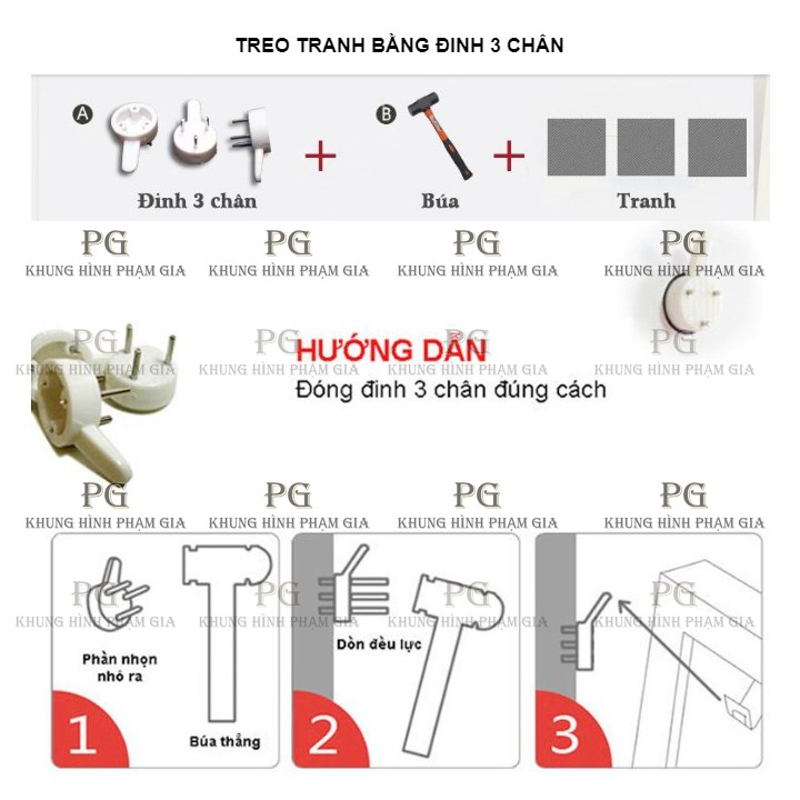 Khung Ảnh Bộ Treo Tường Hưu Nghệ Thuật Tranh Treo Phòng Khách Đẹp - Khung Hình Phạm Gia PGC272