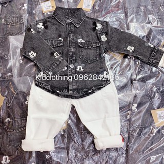 Áo sơ mi jean mickey cho bé trai