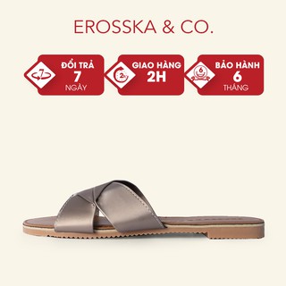 Dép đi biển thời trang Erosska 2021 siêu mềm êm chân màu bạc _ DE035