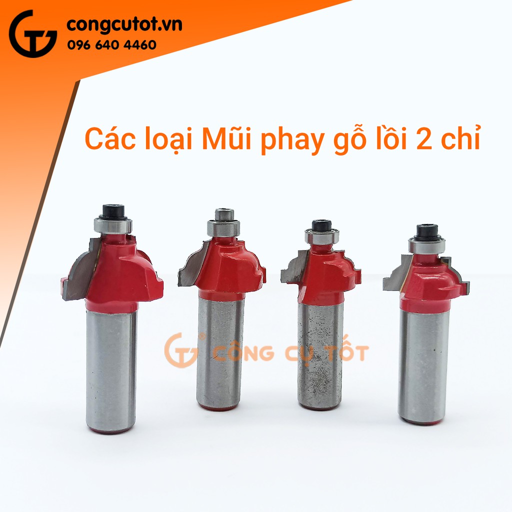 Mũi phay gỗ lồi 2 chỉ chân 12.7m bán kính tùy chọn