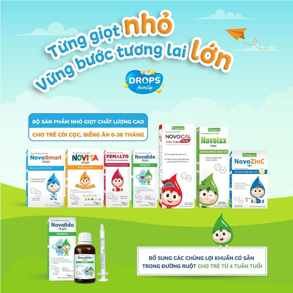 Men vi sinh Novocare Novofido bổ sung lợi khuẩn dạng giọt hỗ trợ tiêu hóa tốt, ăn ngon cho bé 15ml