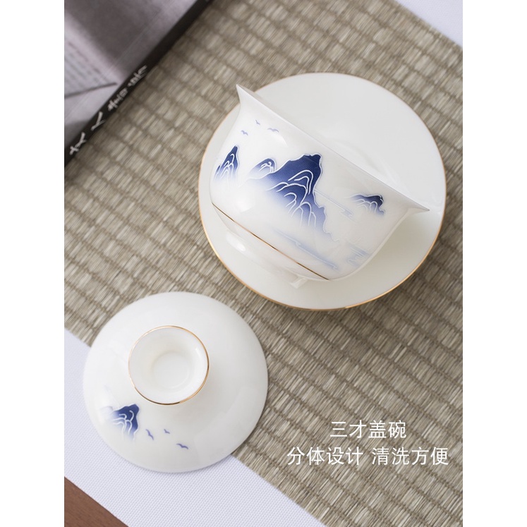 Chén Khải sứ trắng Bạch Định thấu quang 160 ml