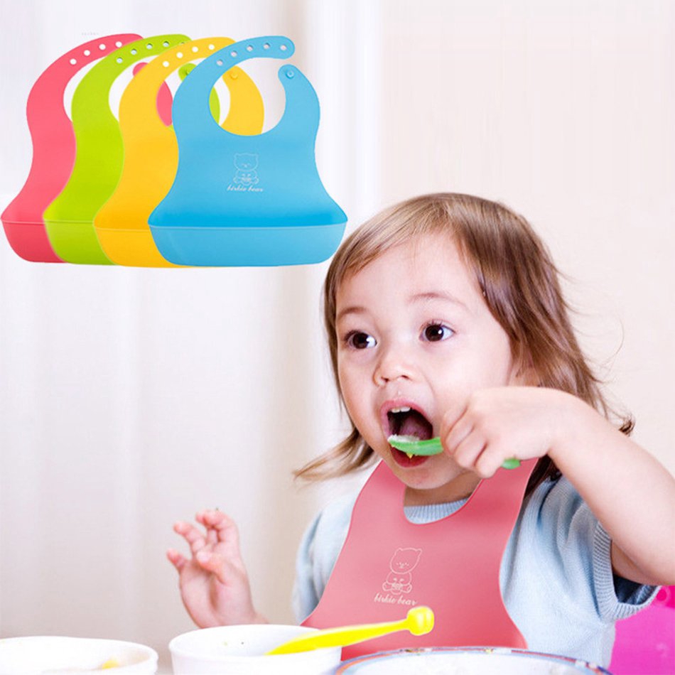 Yếm Ăn Bằng Silicone Chống Thấm Nước Tiện Dụng Cho Bé