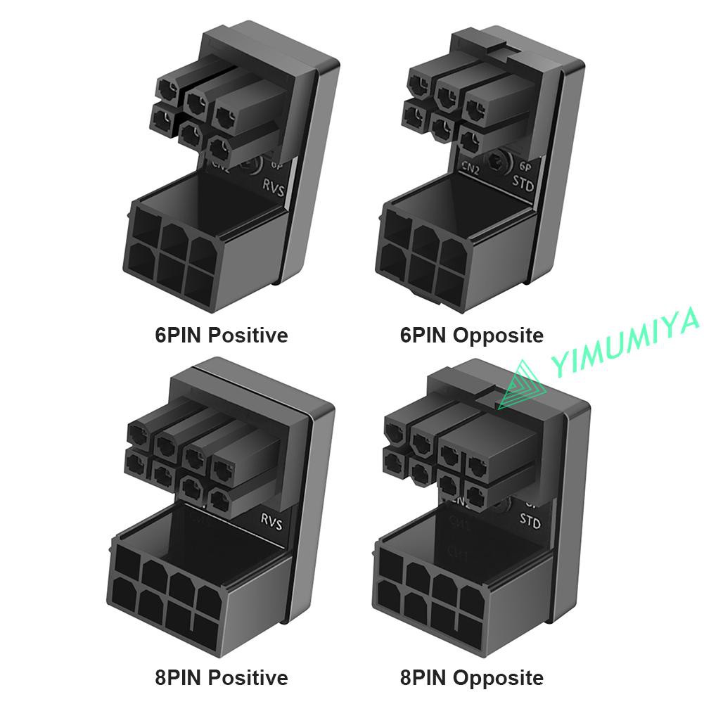 Đầu Chuyển Đổi Atx 8pin 6pin Female Sang 8pin 6pin Male 180 Độ Cho Desktop Gpu | BigBuy360 - bigbuy360.vn
