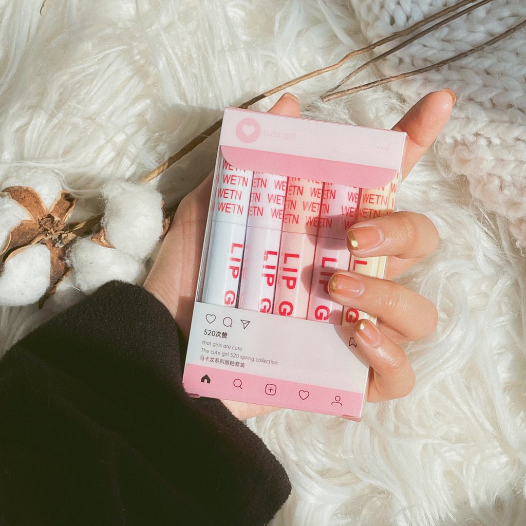 Hộp 5 son kem chữ LipGloss tone cam tây Y310 | BigBuy360 - bigbuy360.vn