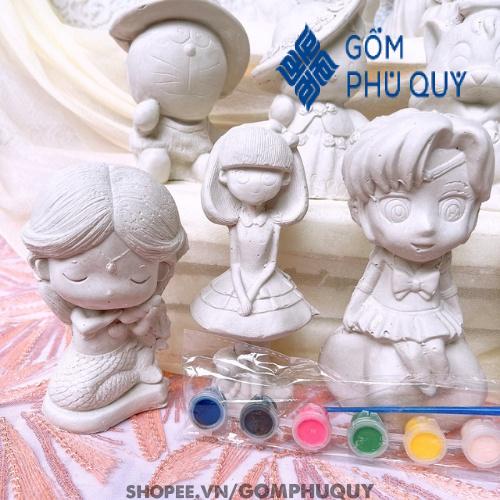 Tượng Tô Màu Combo 3 Tượng 13-18cm Ngẫu Nhiên Mẫu, Thạch Cao Cho Bé Size To  Gomphuquy