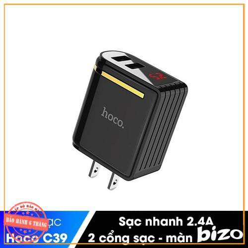 Củ sạc 2 cổng, cốc sạc dùng cho iphone, samsung hỗ trợ sạc nhanh HOCO