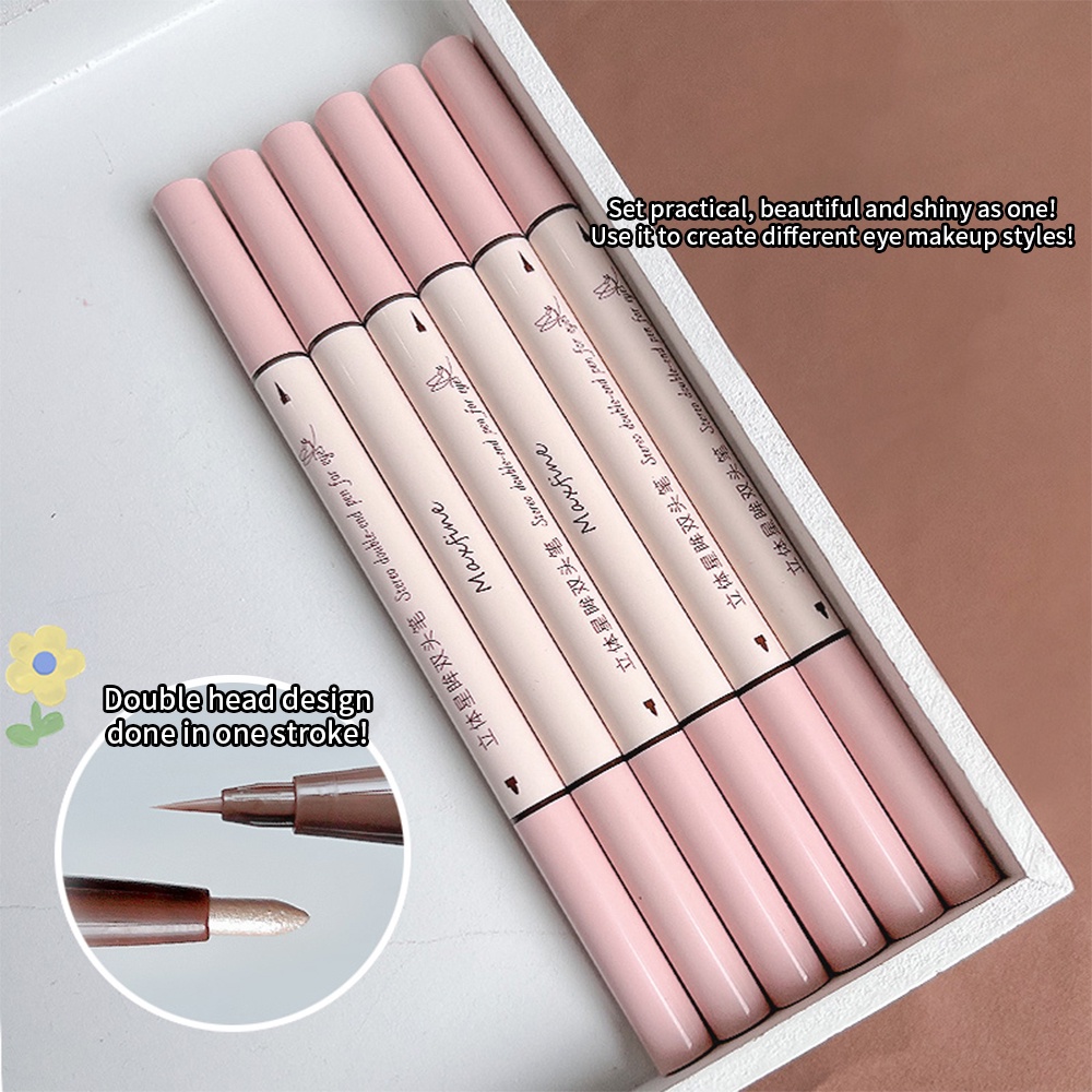 Bút Kẻ Mắt Dạng Lỏng 2 Trong 1 Siêu Mịn Ánh Ngọc Trai Lâu Trôi Không Thấm Nước Chống Nhòe