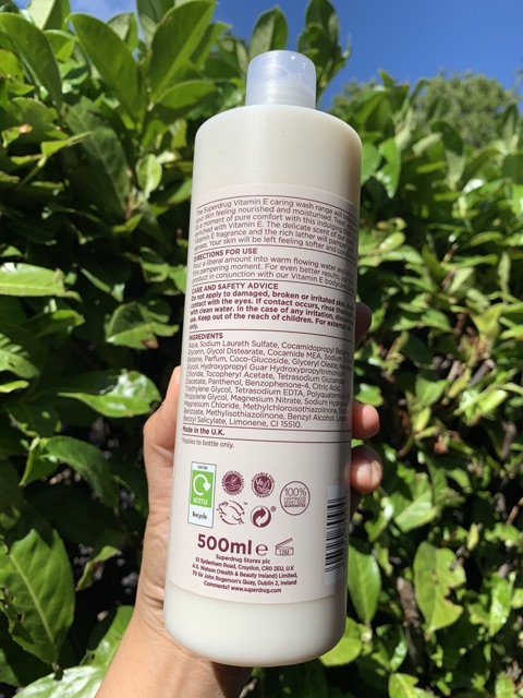 (Nội địa UK) Sữa tắm tăng cường dưỡng ẩm chứa VITAMIN E chống lão hoá toàn thân SKINCARE BY SUPERDRUG | BigBuy360 - bigbuy360.vn