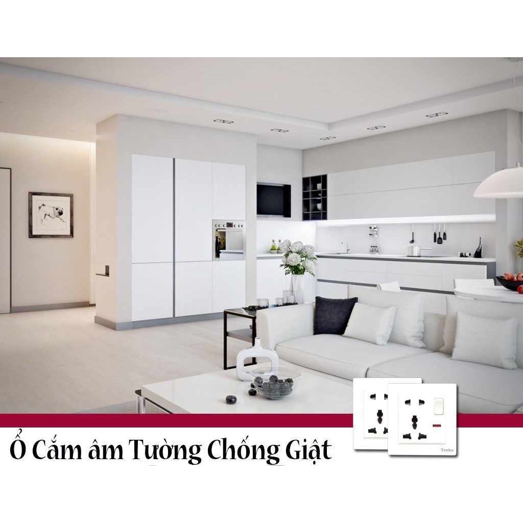 Ổ Cắm Điện Chống Giật Đơn Có Công Tắc TK-BS2P1S