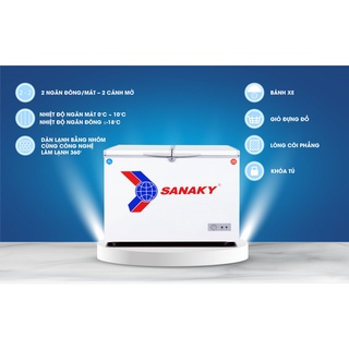 Tủ Đông/Mát SANAKY 280 Lít VH-405W2 (Miễn phí giao tại HCM-ngoài tỉnh liên hệ shop)
