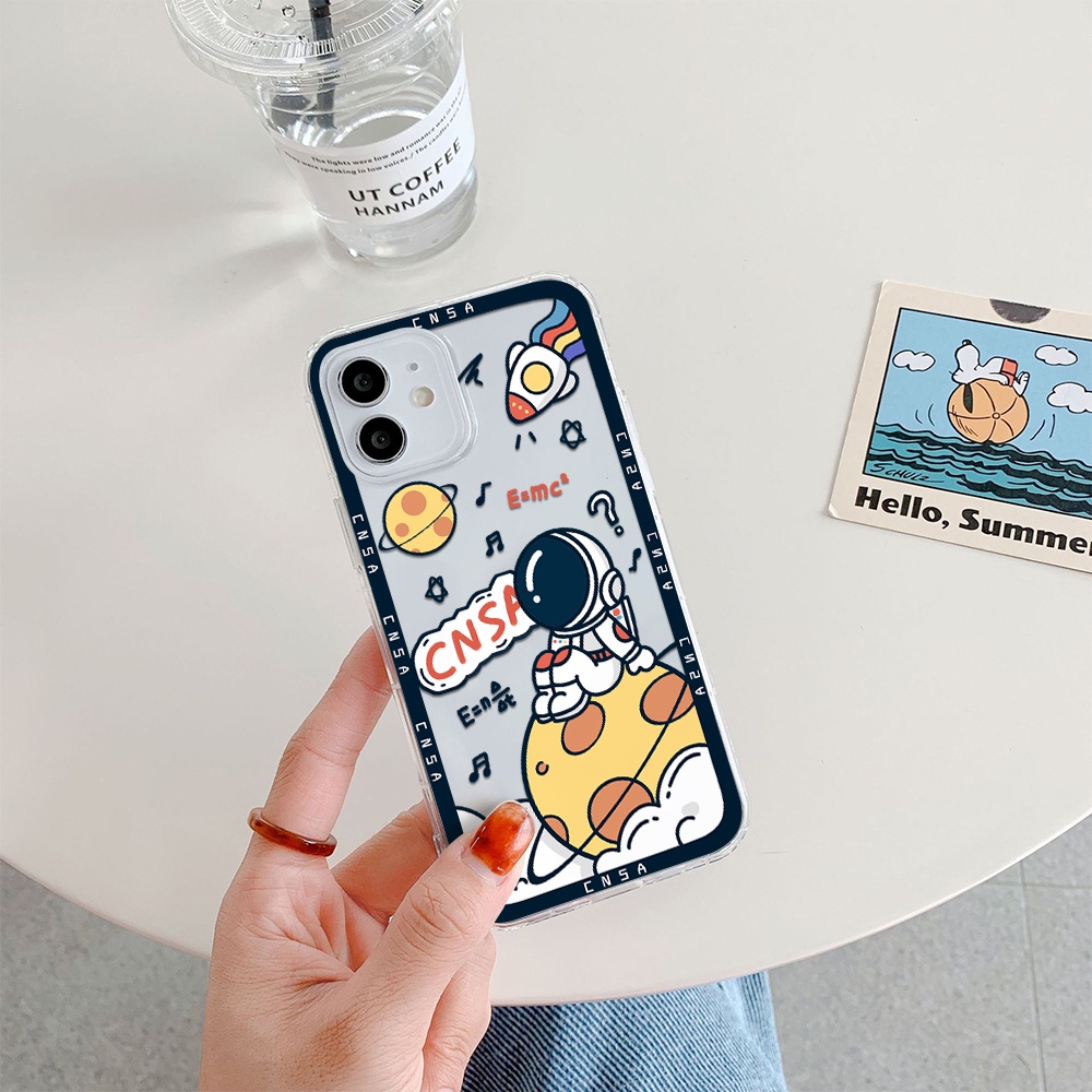 Ốp Điện Thoại Tpu Mềm Chống Sốc In Hình Phi Hành Gia Cho iPhone 11 12 13 pro max XS X XR XSMax 7 8 6 6s plus 5 4 SE 2020